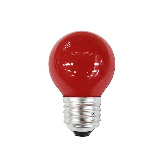 bombilla esferica e27 25w 220/240v roja