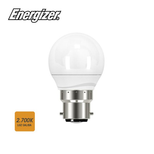 Bulbo esférico led baioneta b22 5,9 w 470 lm 2700k energizador de luz quente