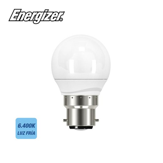 Bulbo esférico led baioneta b22 energizador de luz fria 5,9 w 520 lm 6500k