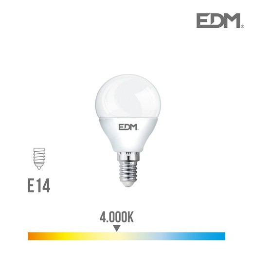 lâmpada esférica led e14 5w 400 lm 4000k luz diurna edm