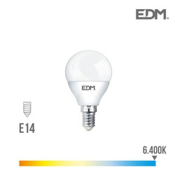 Ampoule sphérique led e14 6w 500 lm 6400k lumière froide edm