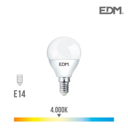 Ampoule sphérique led e14 7w 600 lm 4000k lumière du jour edm