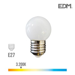 Bombilla esferica led e27 1,5w 80 lm 3200k luz calida edm