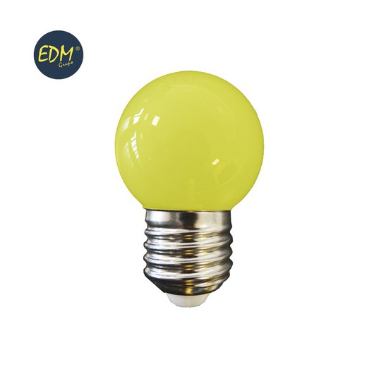 Bulbo esférico led e27 1,5w 80 lm amarelo edm