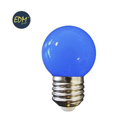 Lâmpada esférica led e27 1,5w 80 lm azul edm