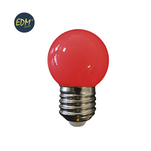 Bombilla esferica led e27 1,5w 80 lm roja edm