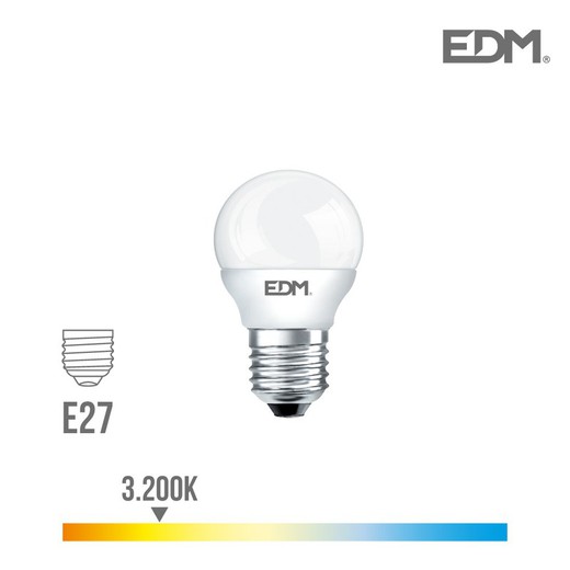 Ampoule sphérique led e27 5w 400 lm 3200k lumière chaude edm