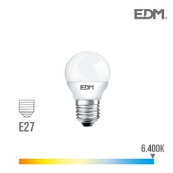 Lâmpada esférica led e27 5w 400 lm 6400k luz fria edm