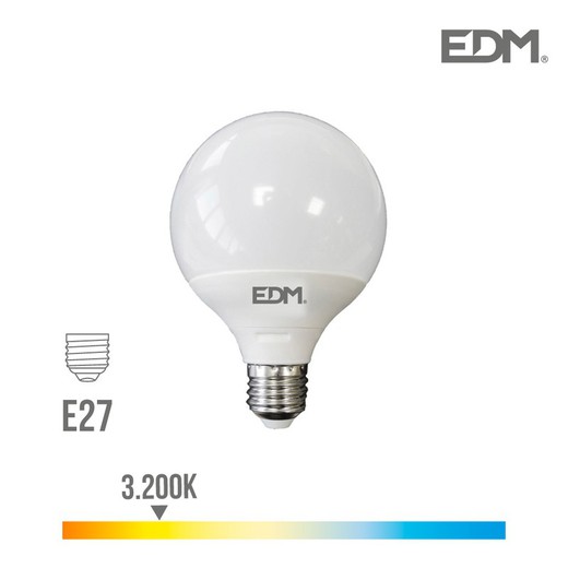 Bombilla globo led ø 125 mm e27 15w 1521 lm 3200k luz calida edm