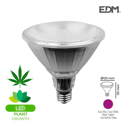 Lâmpada LED Par38 Grolux e27 13w 110 lm luz lilás ideal para o crescimento de plantas edm