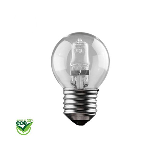 Ampoule halogène sphérique "energy saver" e27 28w (equ. 40w) claire