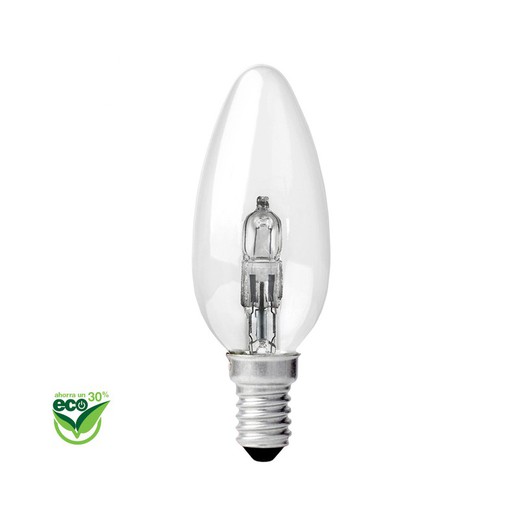 Lâmpada halógena para vela "economizadora de energia" e14 18w (equ. 25w) transparente