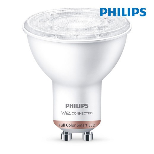 Bombilla led gu10 4,7w full colors wifi 345lm philips wiz