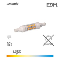 Ampoule Led linéaire 78 mm r7s 5.5w 600 lm 3200k lumière chaude base céramique edm