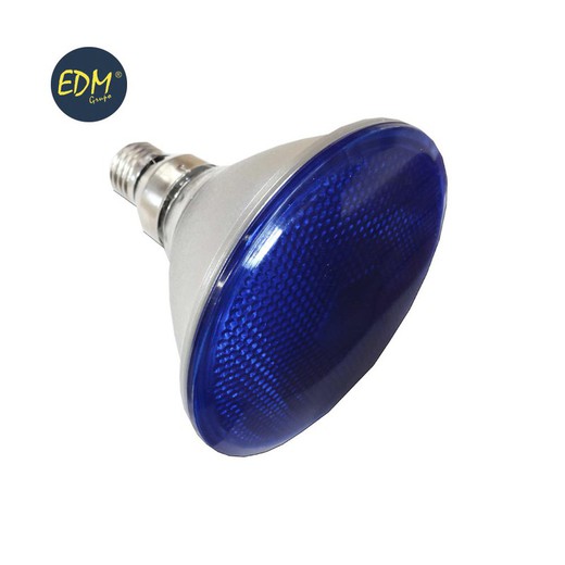 bombilla par-38 80w e27 azul (exterior) edm