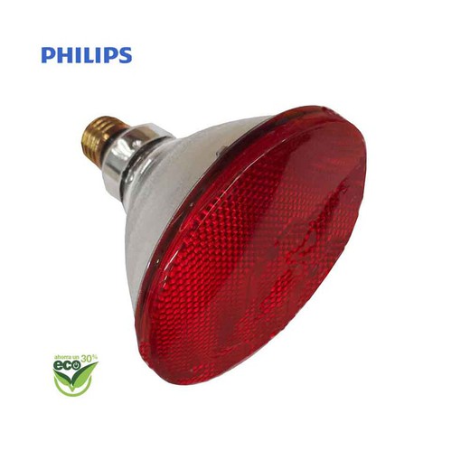 Lâmpada de par infravermelho - 175 w "economizador de energia" - e27 - vermelho (terapêutico) - philips