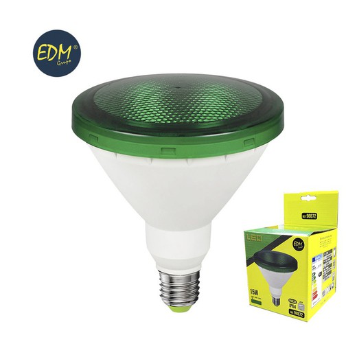 Bombilla par38 led e27 15w 1200 lm luz verde ip64 edm