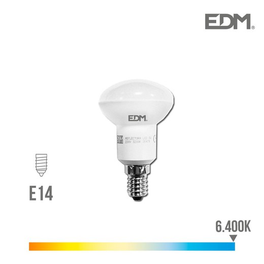 Lâmpada reflectora LED r50 e14 5w 350 lm 6400k luz fria edm