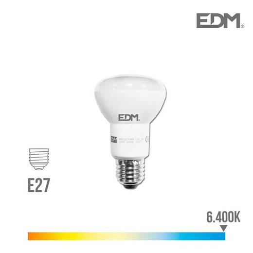 Lâmpada reflectora LED r63 e27 7w 470 lm 6400k luz fria edm