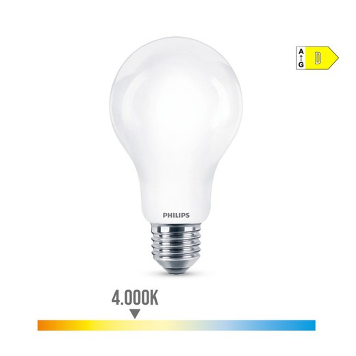 Bombilla standard led e27 13w 2000lm 4000k luz dia ø7x12,1cm. Philips