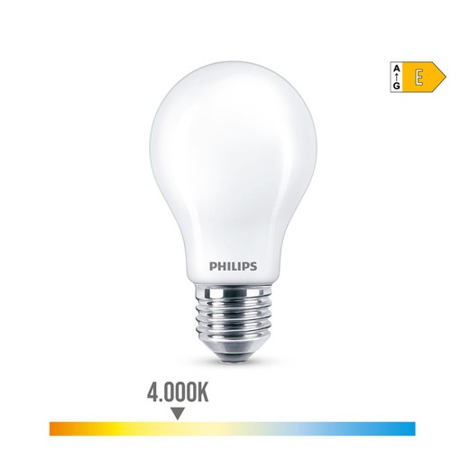 Bombilla standard led e27 8,5w 1.055lm 4000k luz dia ø6x10,4cm. Philips