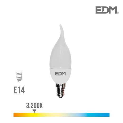 Lâmpada de vela boêmia led e14 5w 400 lm 3200k luz quente edm