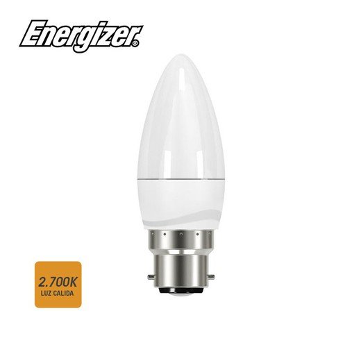 Baioneta de bulbo de vela LED b22 energizador de luz quente 5,9 w 470 lm 2700k