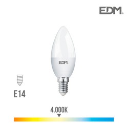 Bombilla vela led e14 5w 400 lm 4000k luz dia edm