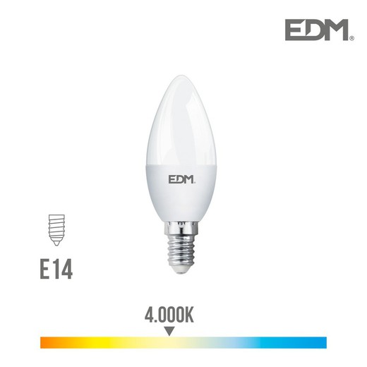 Lâmpada de vela LED e14 5w 400 lm 4000k luz diurna edm