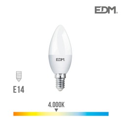 Lâmpada de vela LED e14 7w 600 lm 4000k luz diurna edm