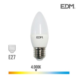 Bombilla vela led e27 5w 400 lm 4000k luz dia edm