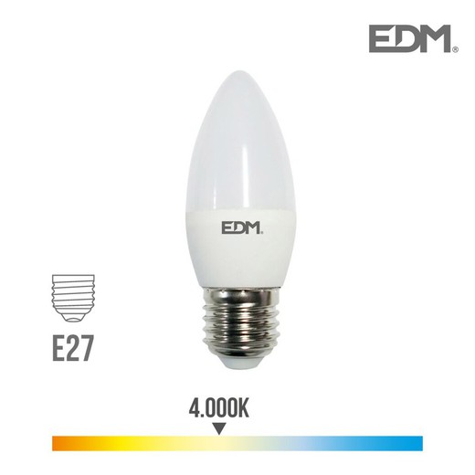 Ampoule bougie led e27 5w 400 lm 4000k lumière du jour edm