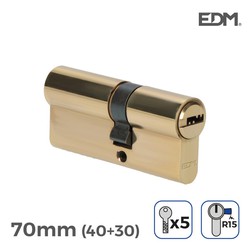 Cilindro de latão 70 mm (40 + 30 mm) longo cam r15 com 5 chaves de segurança incluídas edm