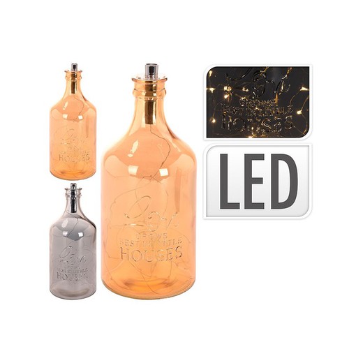 botella con led efecto metalico