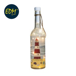 modèle phare de bouteille en verre vintage avec 10 leds 7,3x29,5cm 3xaaa