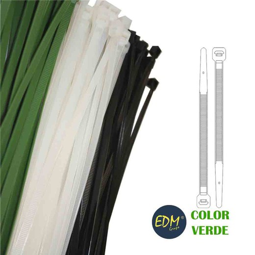 Abraçadeiras verdes 150x3,5 mm (saco de 100 unidades)