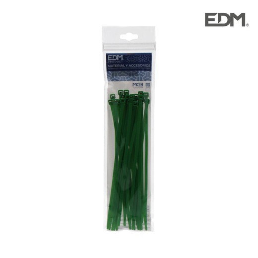 Bridas verdes 200x4,8 envasadas (bolsa 25 unid.) Edm