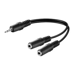 Cable 20cm adapt. Audio 1m a 2h jack 3,5  stereo logilink