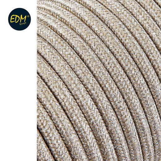 Cable cordon tubulaire 2x0,75mm c15 beigue 25mts euro/mts