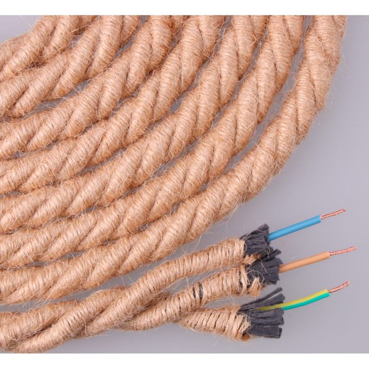 Cable de cuerda de yute trenzada 3x0,75mm 20mts ø12mm  euro/mts