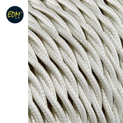 Câble textile tressé 2x0.75mm 25mts coton euro / mts