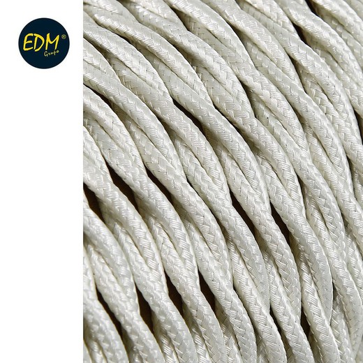 Cable textil trenzado 2x0,75mm 25mts algodon euro/mts