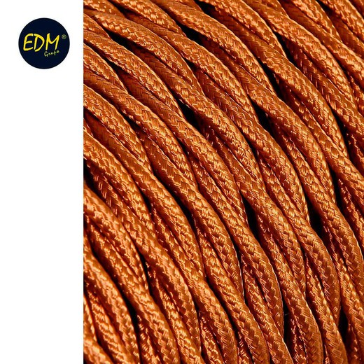 Cable textil trenzado 2x0,75mm 25mts c-12 oro seda euro/mts