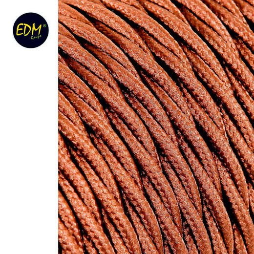 Cable textil trenzado 2x0,75mm 25mts c-20 marron seda euro/mts