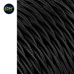 Cable textil trenzado 2x0,75mm 25mts c-41 negro seda  euro/mts