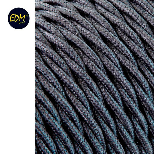 Cable textil trenzado 2x0.75mm 25mts c-63 gris oscuro seda  euro/mts