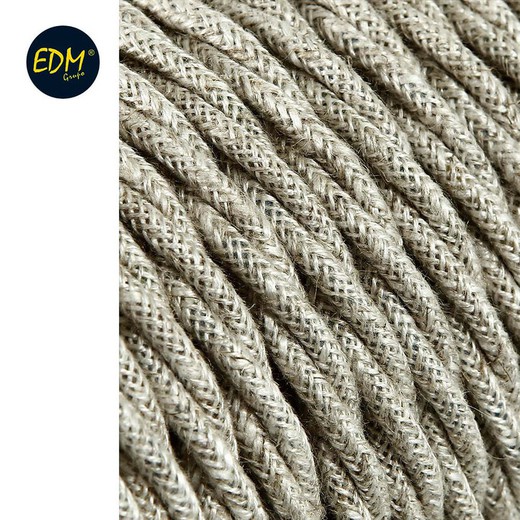 Cable textil trenzado 2x0,75mm 25mts lino euro/mts