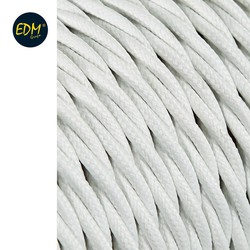 Câble textile tressé 2x0.75mm c-01 aluminium soie blanche 5m