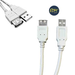 câble usb type a mâle vers connexion usb type b femelle 1.80m edm