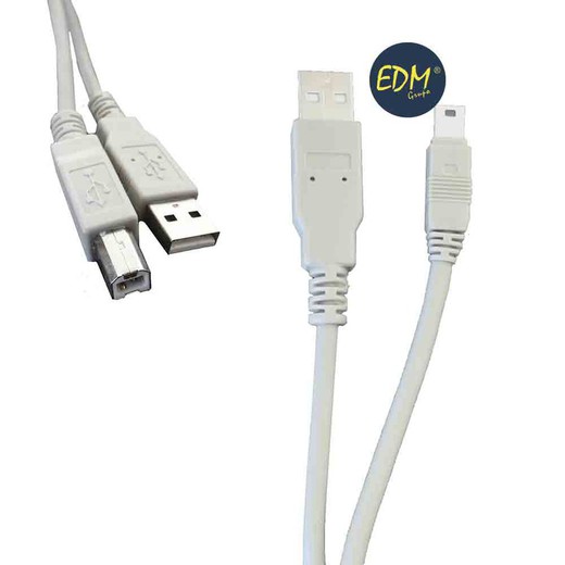 cabo usb tipo a macho para conexão usb tipo b macho 1,80 m edm